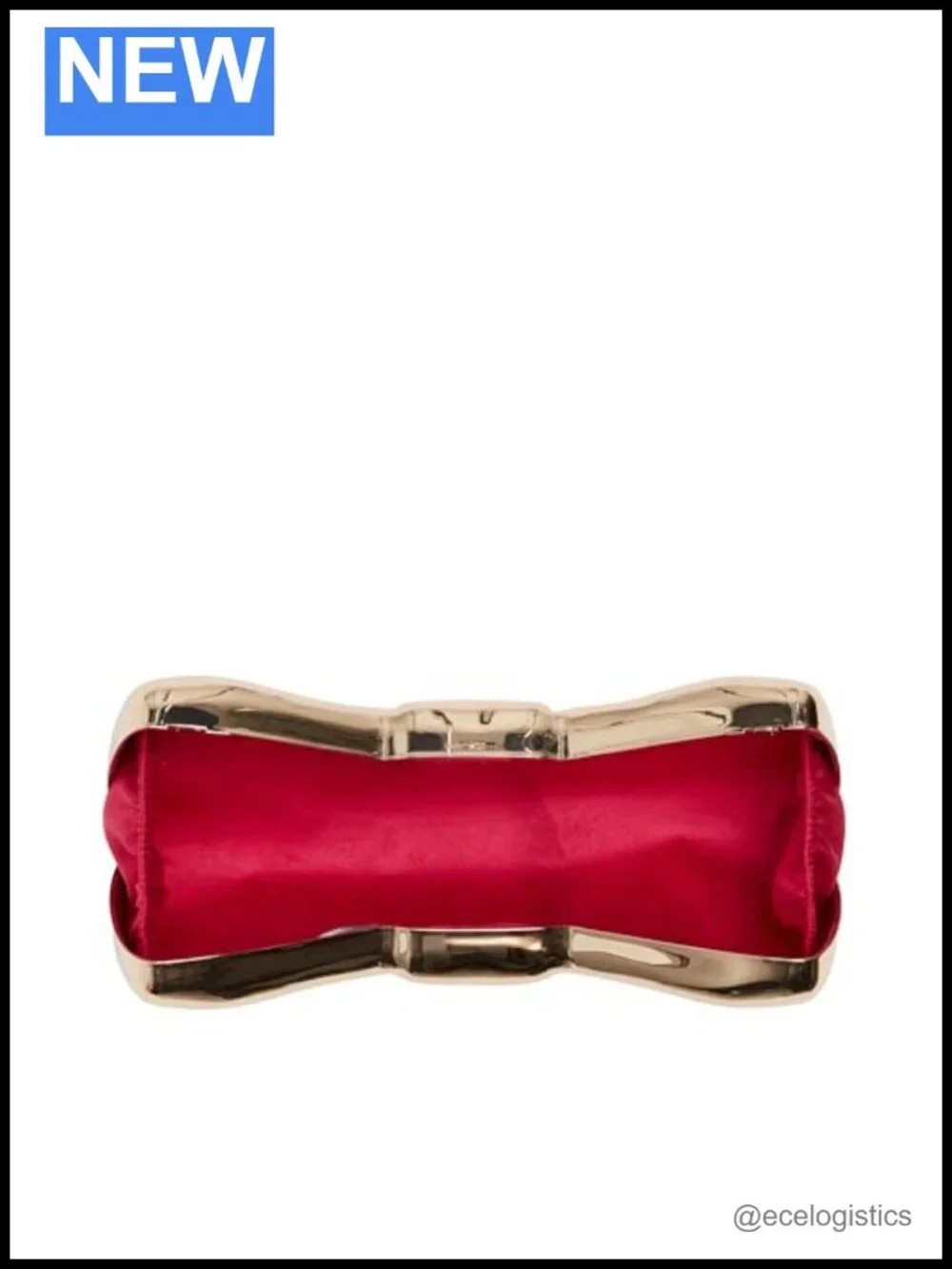 Metal Bow Clutch with Removable Chain Strap Magnetic Closure